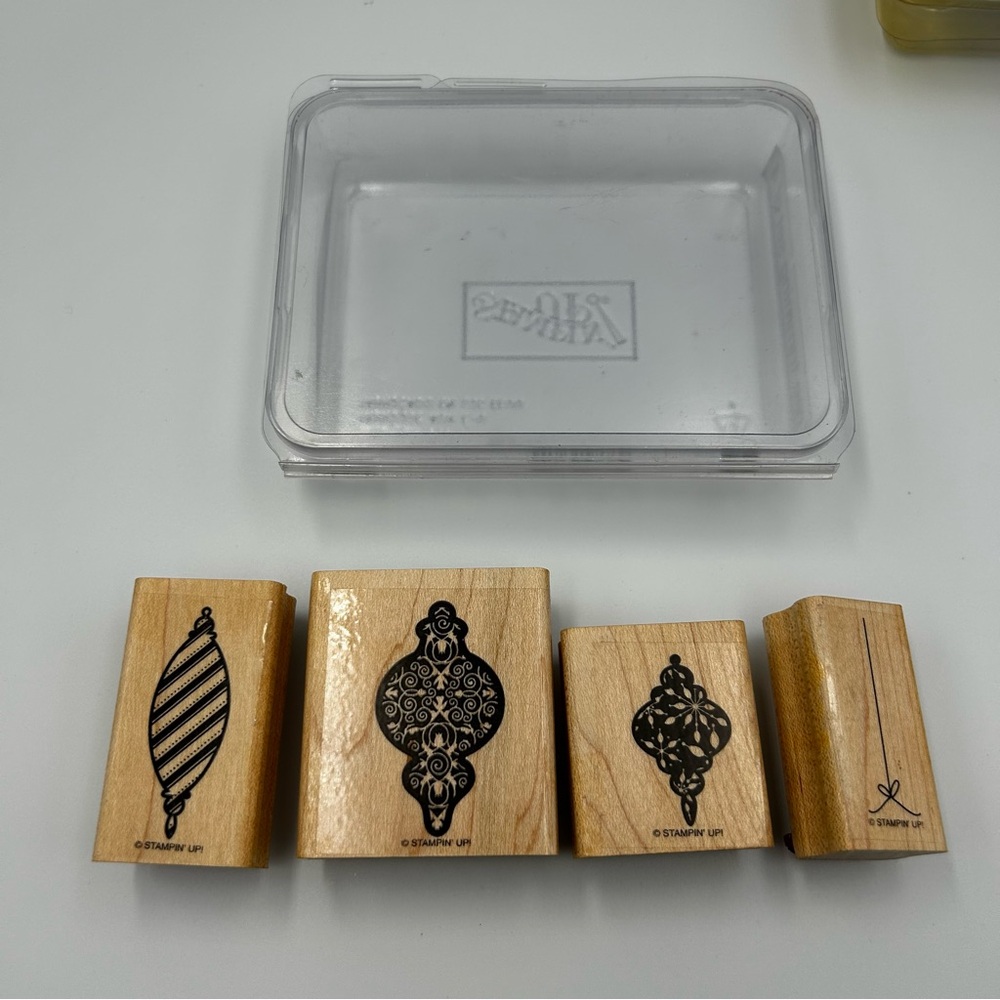 Stampin' Up! Holiday Mounted Rubber Stamp Sets Tree Trimmings Stars To: From: - Picture 2 of 12